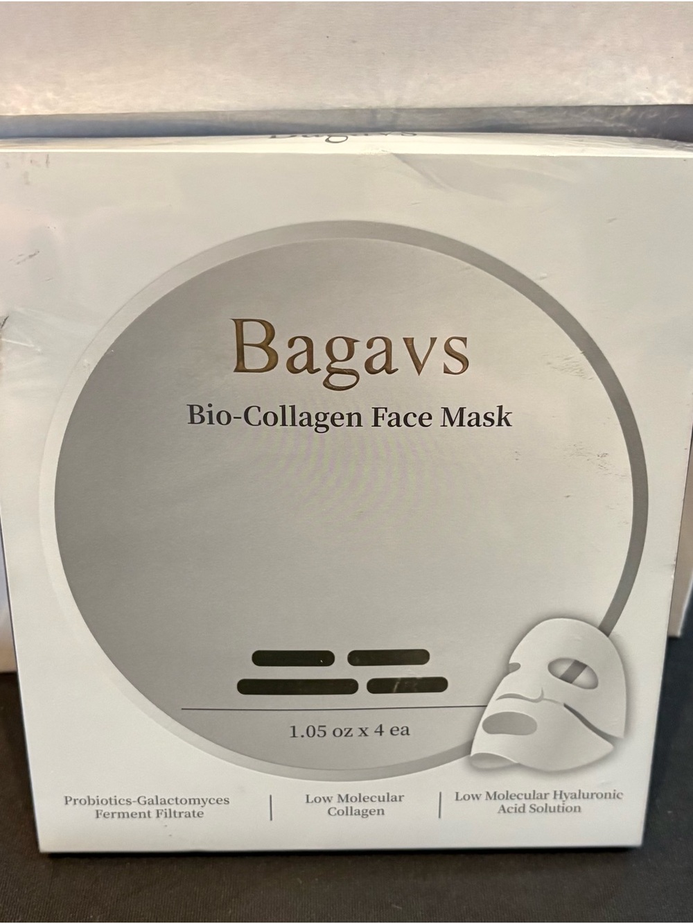 Bagavs Bio-Collagen Face Mask Sheet for Face w/ Collagen + HA 1.05oz x4